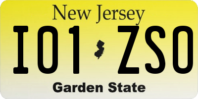 NJ license plate I01ZSO