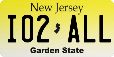 NJ license plate I02ALL