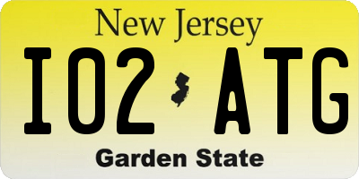 NJ license plate I02ATG