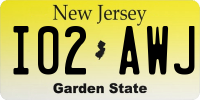 NJ license plate I02AWJ