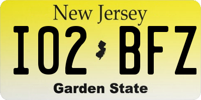 NJ license plate I02BFZ