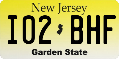 NJ license plate I02BHF