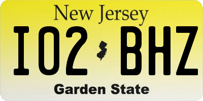NJ license plate I02BHZ