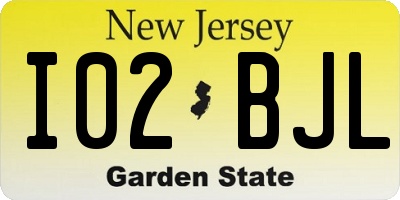 NJ license plate I02BJL