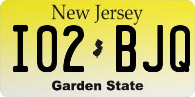 NJ license plate I02BJQ