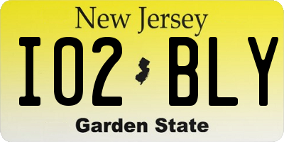 NJ license plate I02BLY
