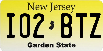 NJ license plate I02BTZ