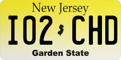 NJ license plate I02CHD
