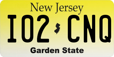 NJ license plate I02CNQ
