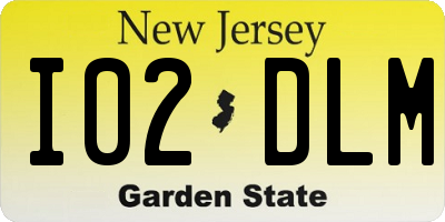 NJ license plate I02DLM