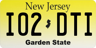 NJ license plate I02DTI