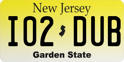 NJ license plate I02DUB