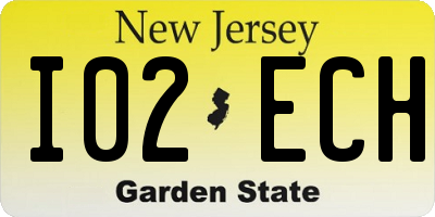 NJ license plate I02ECH