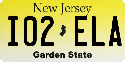 NJ license plate I02ELA