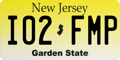 NJ license plate I02FMP