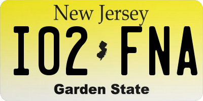 NJ license plate I02FNA