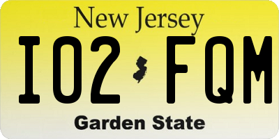 NJ license plate I02FQM
