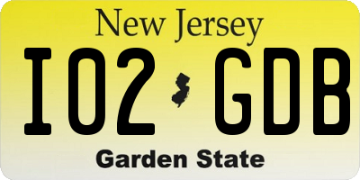 NJ license plate I02GDB