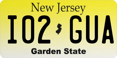 NJ license plate I02GUA