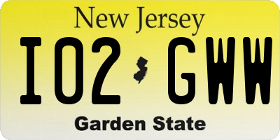 NJ license plate I02GWW