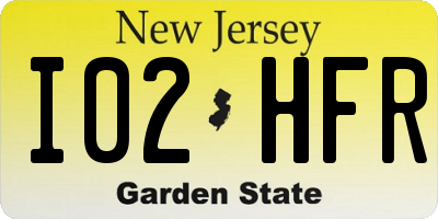 NJ license plate I02HFR