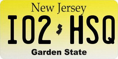 NJ license plate I02HSQ