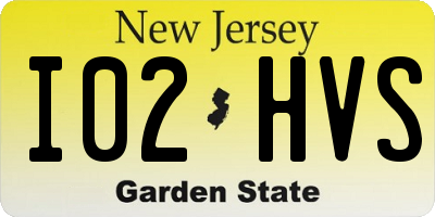 NJ license plate I02HVS