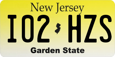NJ license plate I02HZS