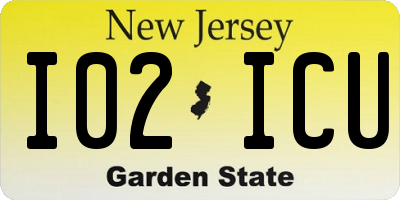NJ license plate I02ICU