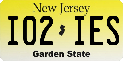 NJ license plate I02IES