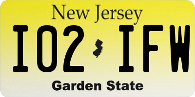 NJ license plate I02IFW