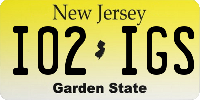 NJ license plate I02IGS