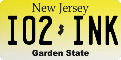 NJ license plate I02INK
