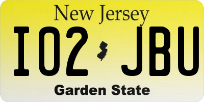 NJ license plate I02JBU