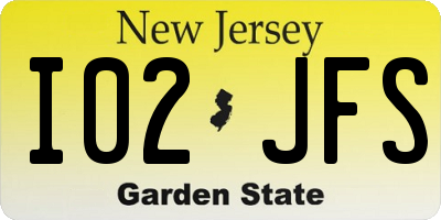 NJ license plate I02JFS