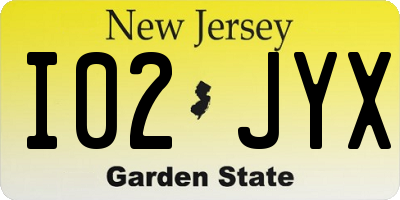 NJ license plate I02JYX