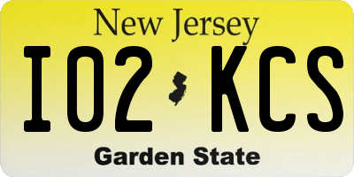 NJ license plate I02KCS