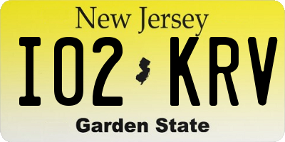 NJ license plate I02KRV