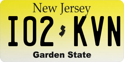 NJ license plate I02KVN