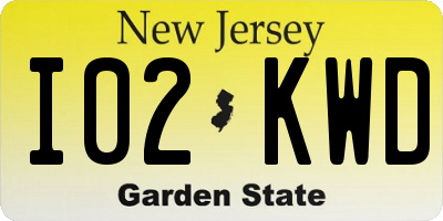 NJ license plate I02KWD