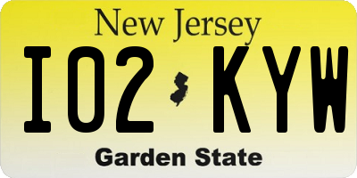 NJ license plate I02KYW