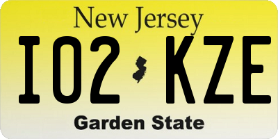 NJ license plate I02KZE