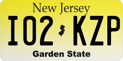 NJ license plate I02KZP