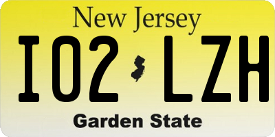 NJ license plate I02LZH