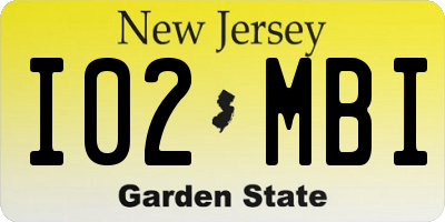 NJ license plate I02MBI