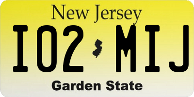 NJ license plate I02MIJ