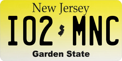 NJ license plate I02MNC