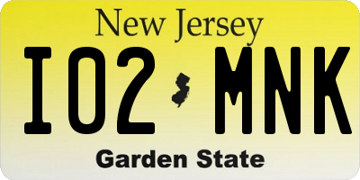 NJ license plate I02MNK