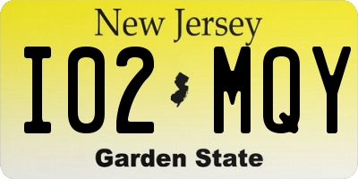 NJ license plate I02MQY