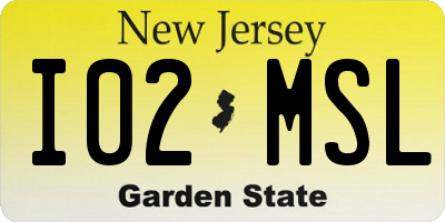 NJ license plate I02MSL
